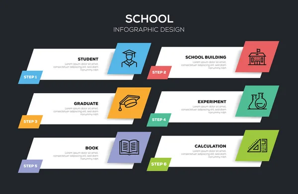 Escuela Infografía Diseño Ilustración — Foto de Stock