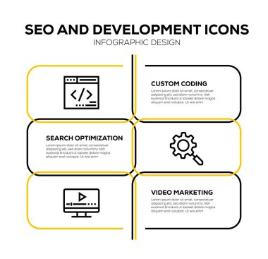 SEO ve geliştirme Icon set