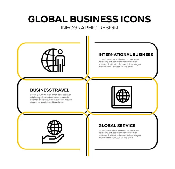 Global Business Icon Set — Stockfoto