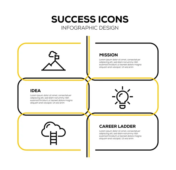 Sucesso Icon Set Ilustração — Fotografia de Stock