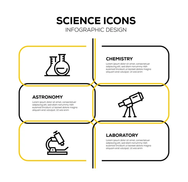 Zestaw Ikon Naukowych Ilustracja — Zdjęcie stockowe