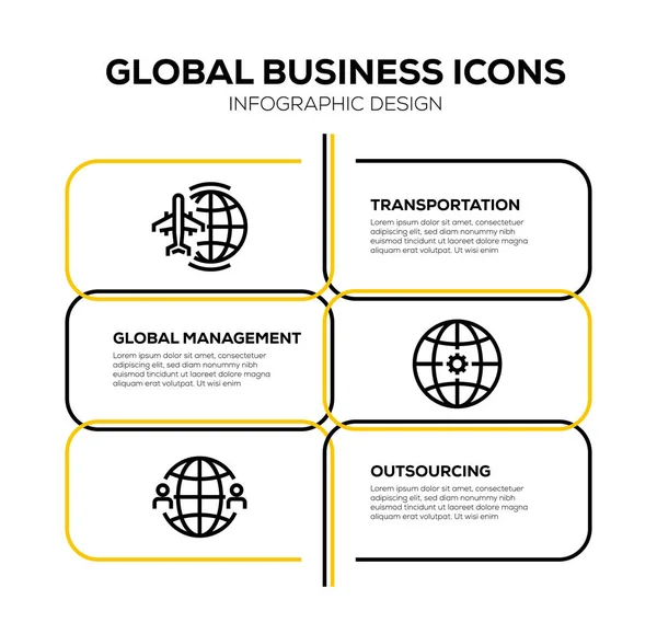 Global Business Icon Set — Stockfoto