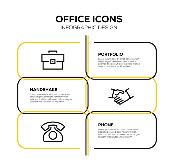 Oficina Icon Set Ilustración —  Fotos de Stock