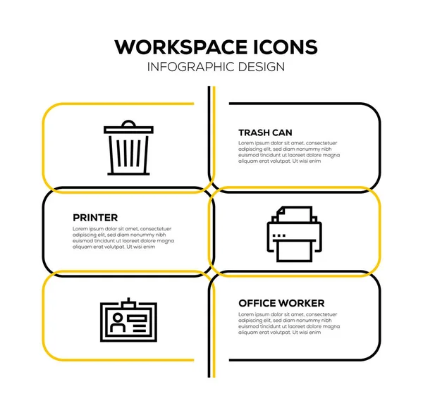 Workspace Icon Set Ilustración —  Fotos de Stock