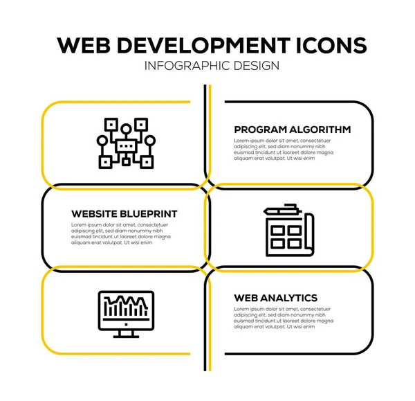 Set Icone Sviluppo Web — Foto Stock
