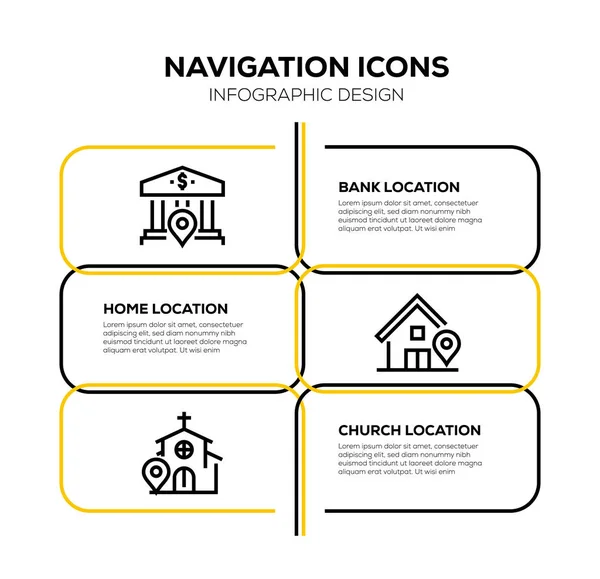 Navegación Icon Set Ilustración — Foto de Stock