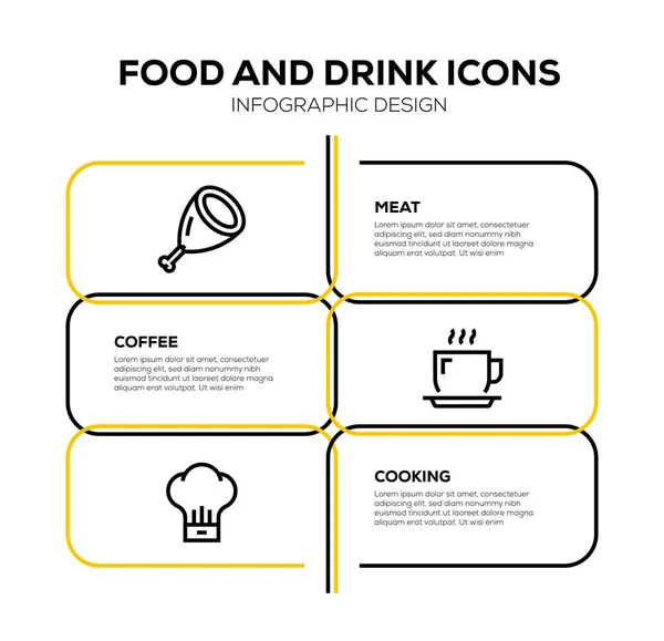 食品和饮料图标图标集 — 图库照片