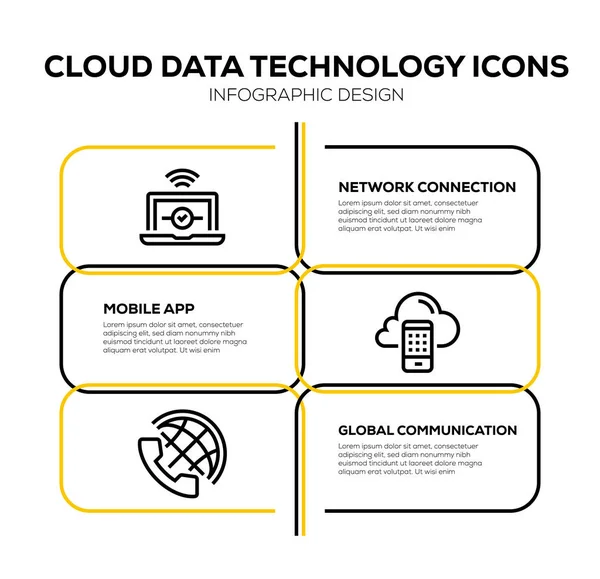 Iconos Listos Tecnología Los Datos Nube — Foto de Stock