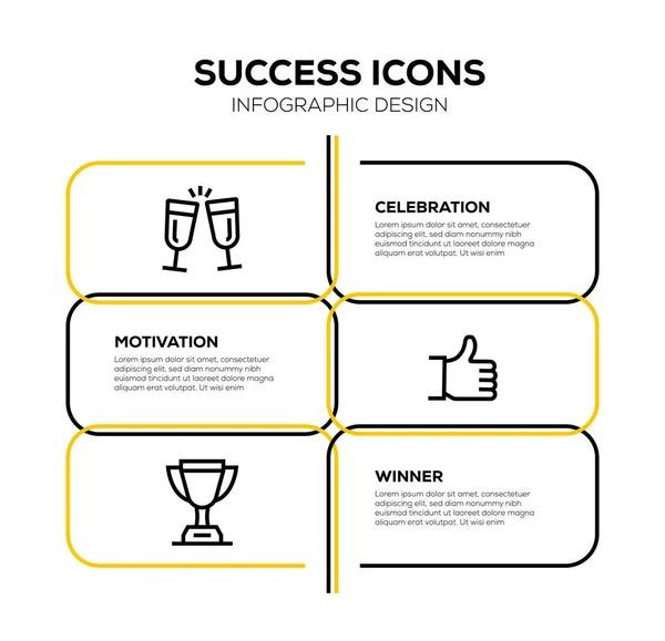 Sucesso Icon Set Ilustração — Fotografia de Stock