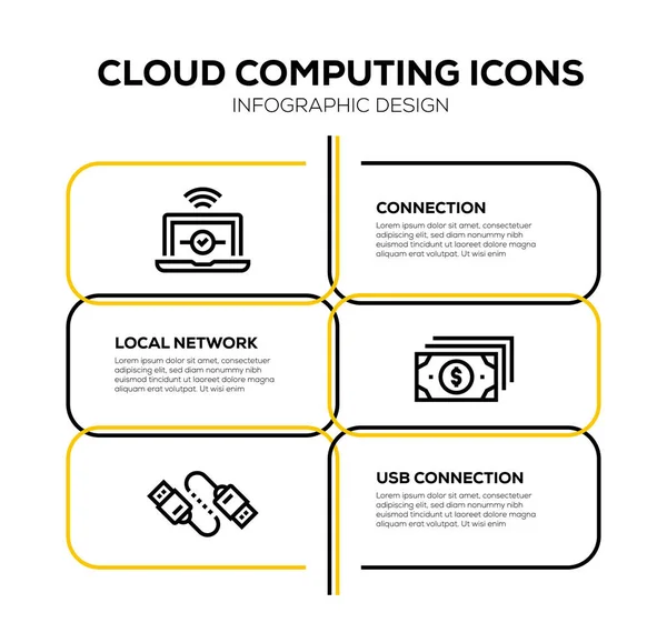 Symbolset Für Cloud Computing — Stockfoto