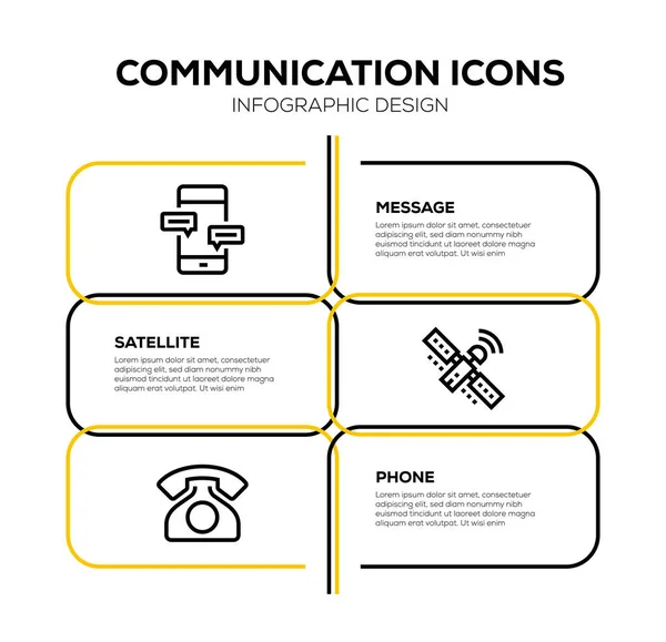 Ensemble Icône Communication Illustration — Photo