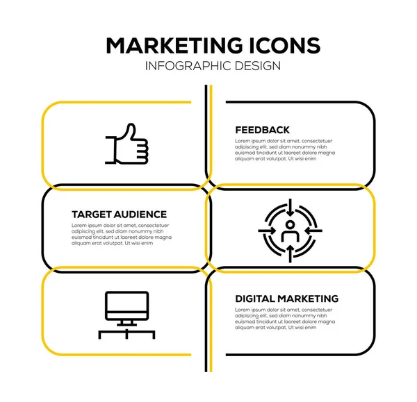 Marketing Icon Set Illustration — Stockfoto