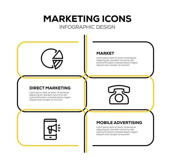 Zestaw Ikon Marketingowych Ilustracja — Zdjęcie stockowe