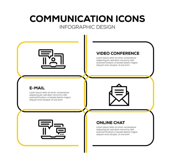 Kommunikation Icon Set Illustration — Stockfoto