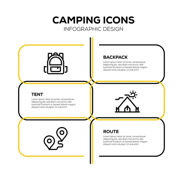 Camping Icon Set Illustration — Stockfoto