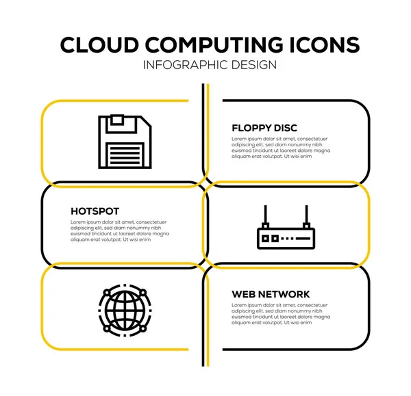 Набор Значков Облачных Вычислений — стоковое фото