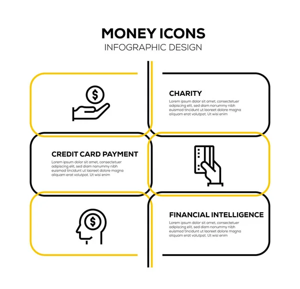 Geld Icon Set Illustration — Stockfoto