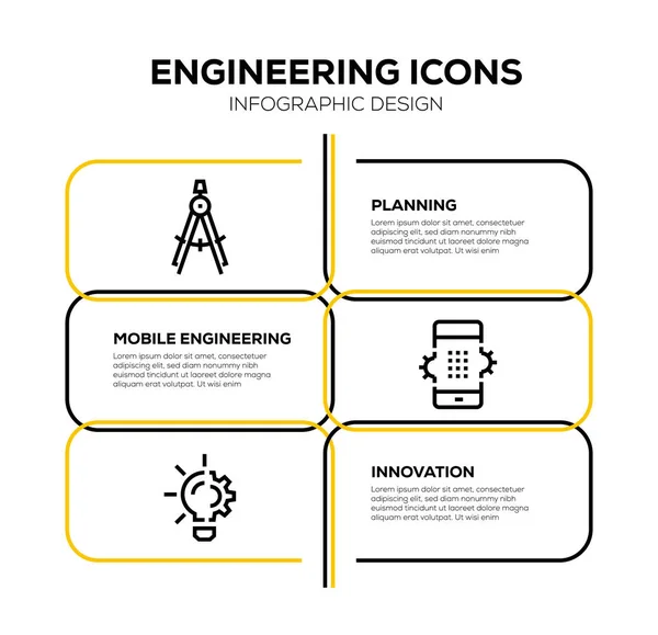 Set Iconico Ingegneria Illustrazione — Foto Stock