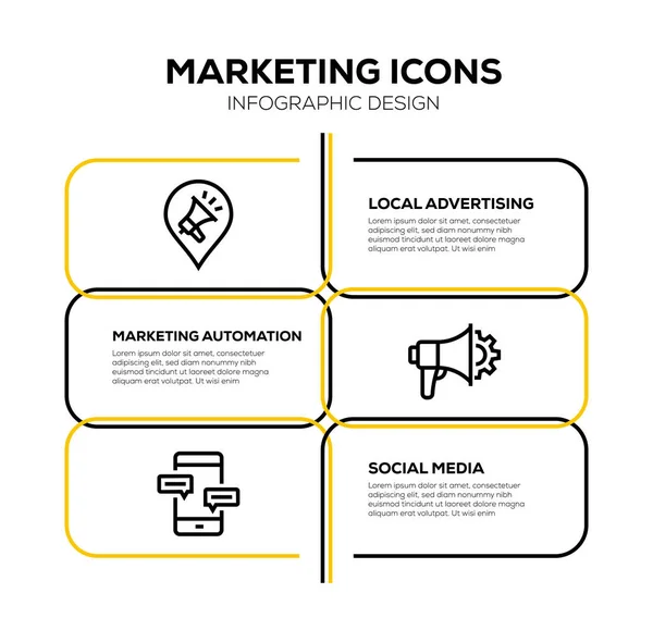 Marketing Icon Set Ilustración — Foto de Stock