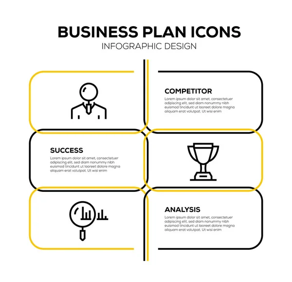 Ikonuppsättning För Affärsplan — Stockfoto