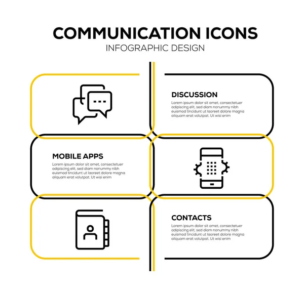 Ensemble Icône Communication Illustration — Photo