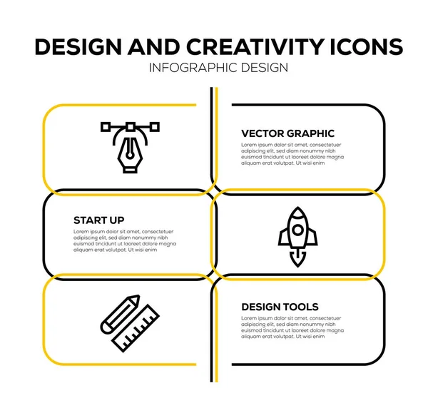 Set Ícono Diseño Creatividad —  Fotos de Stock