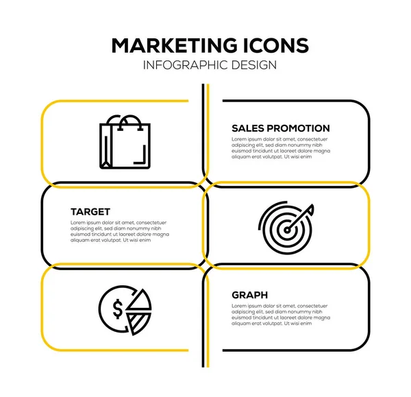Zestaw Ikon Marketingowych Ilustracja — Zdjęcie stockowe