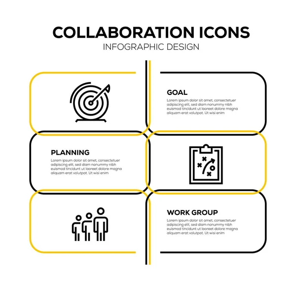 Collaboration Icon Set Illustration — Stockfoto