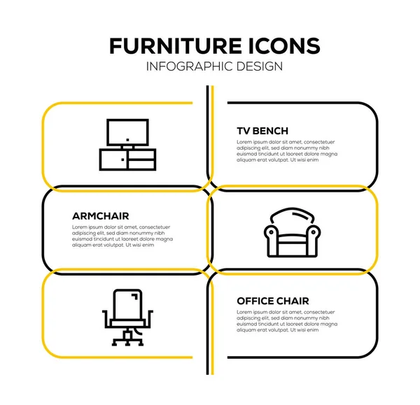 Muebles Icon Set Ilustración —  Fotos de Stock