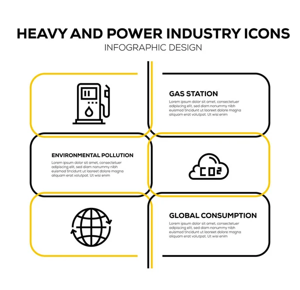 Kepala Dan Power Industry Icon Set — Stok Foto