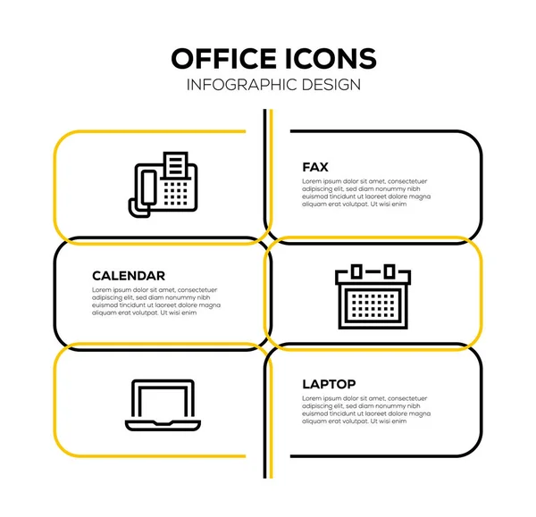 Oficina Icon Set Ilustración —  Fotos de Stock