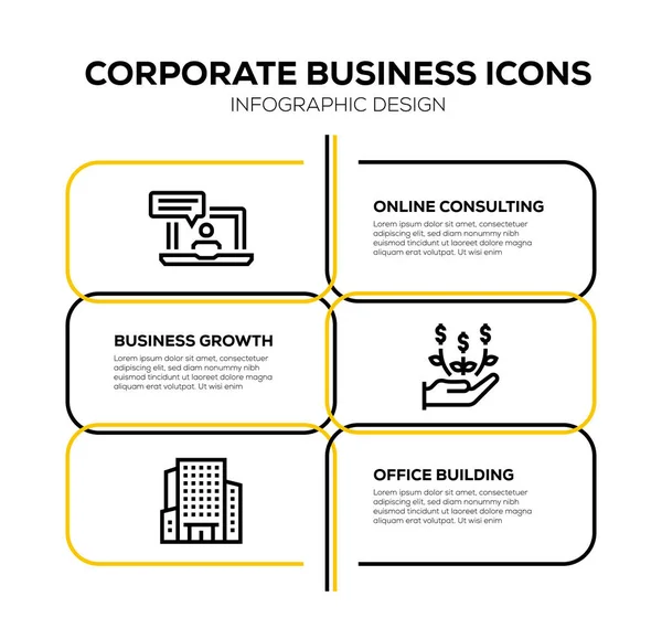 Conjunto Iconos Empresas Corporativas —  Fotos de Stock