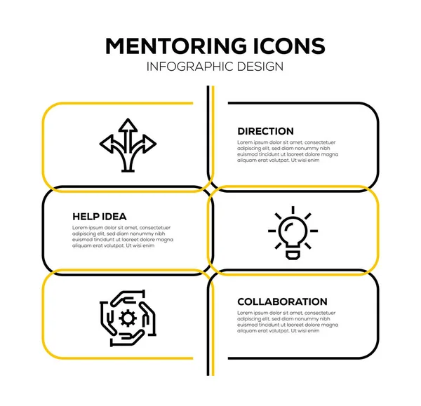 Mentoring Icon Set Illustration — Stockfoto