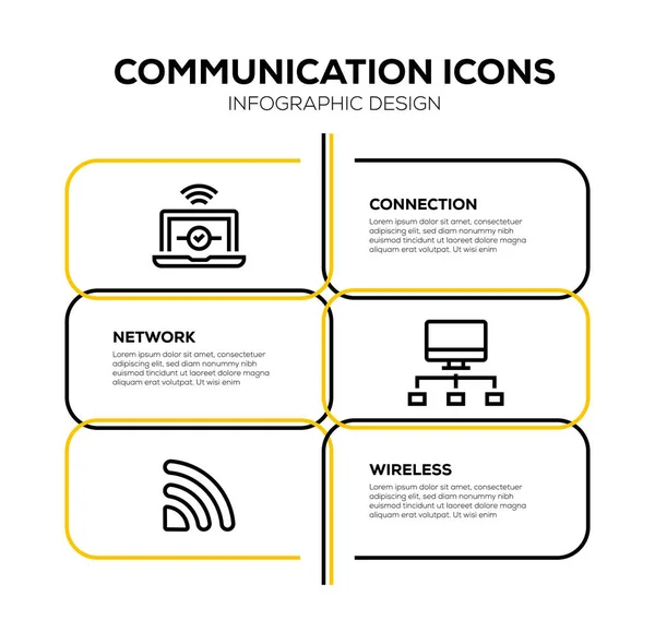 Kommunikation Icon Set Illustration — Stockfoto