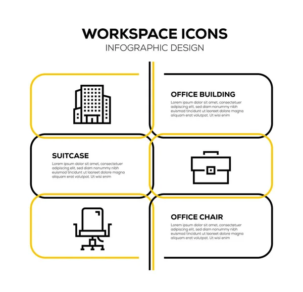 Workspace Icon Set Ilustración — Foto de Stock