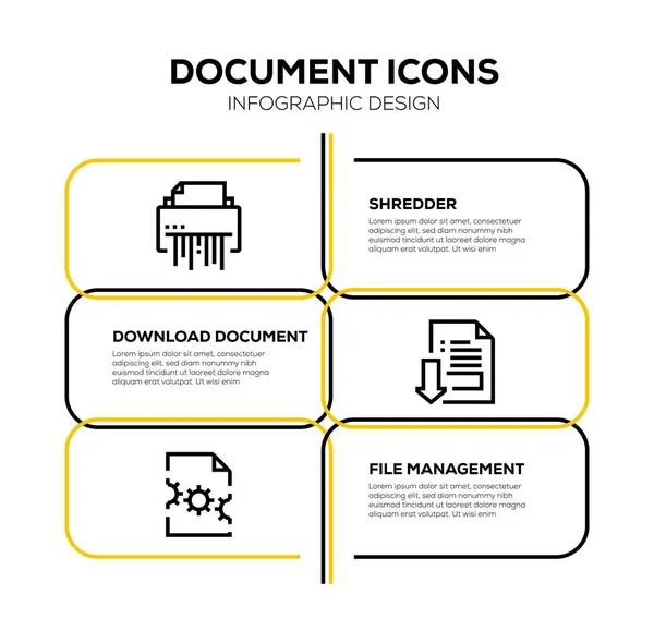 Documento Icon Set Ilustración — Foto de Stock