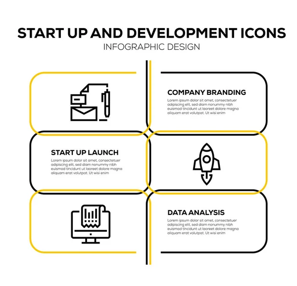 Uruchomienie Rozwój Icon Set — Zdjęcie stockowe