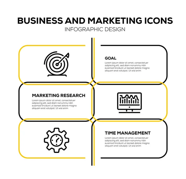 ビジネスとマーケティングのアイコンセット — ストック写真