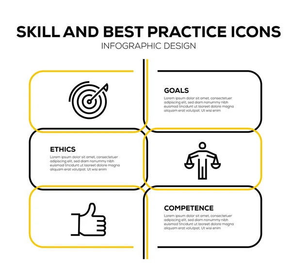 Fähigkeiten Und Best Practice Icon Set — Stockfoto