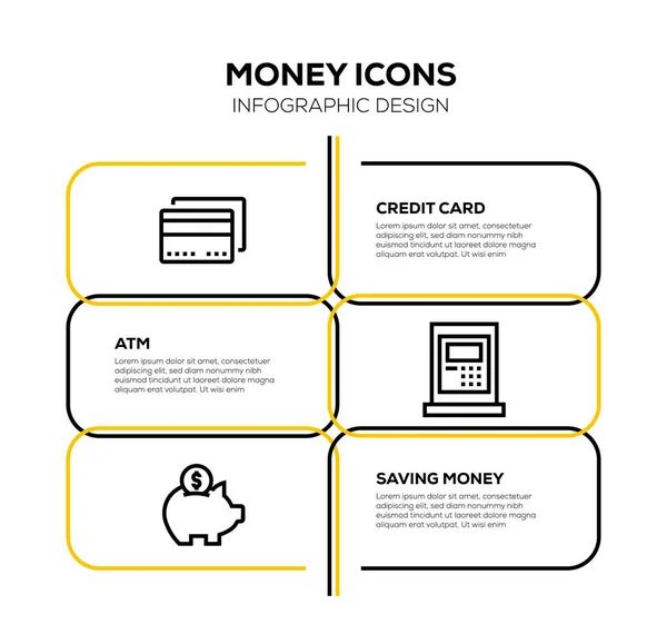 Geld Icon Set Illustration — Stockfoto