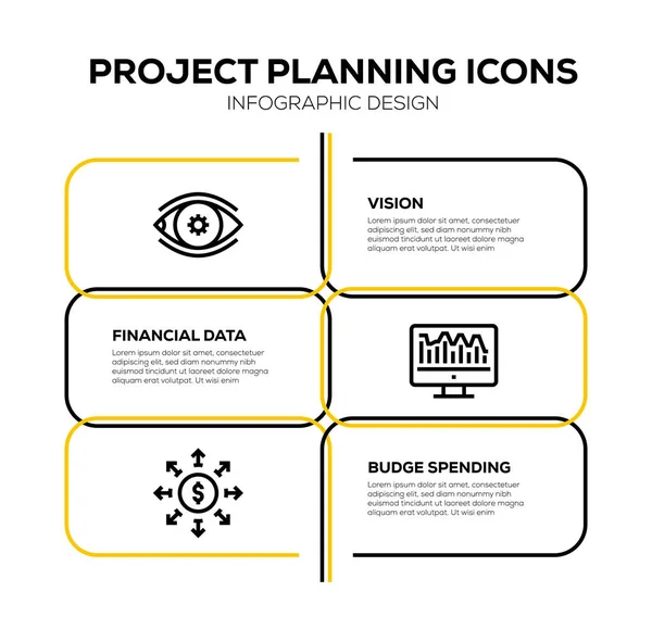 Ikone Der Projektplanung Gesetzt — Stockfoto