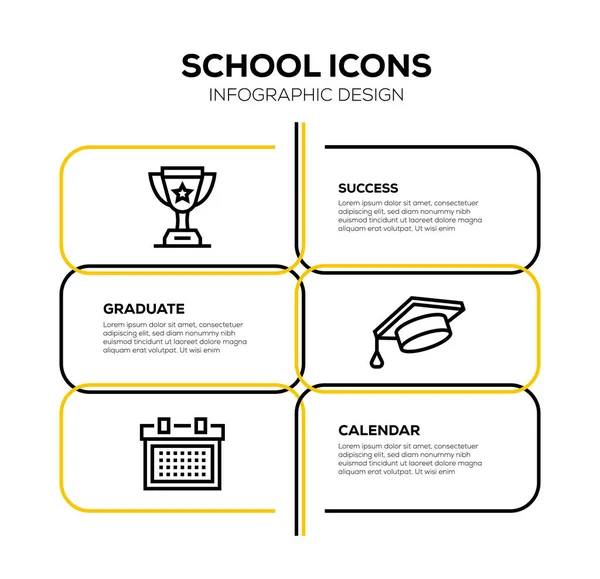 Schule Icon Set Illustration — Stockfoto