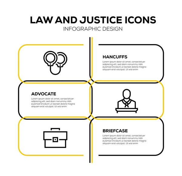 法律和正义的图标集 — 图库照片