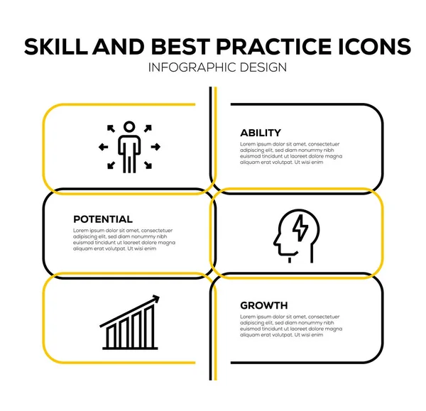 Fähigkeiten Und Best Practice Icon Set — Stockfoto