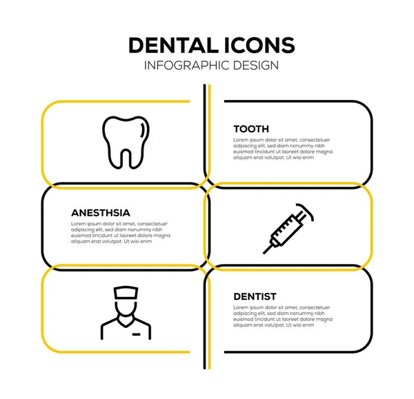 Zestaw Ikon Stomatologicznych Ilustracja — Zdjęcie stockowe