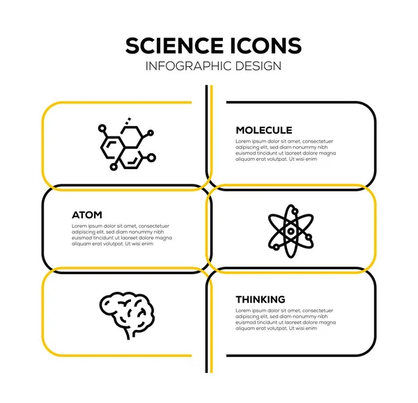 Conjunto Iconos Ciencia Ilustración —  Fotos de Stock