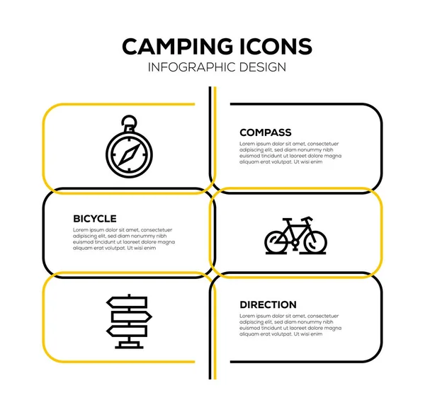 Camping Ikonuppsättning Illustration — Stockfoto