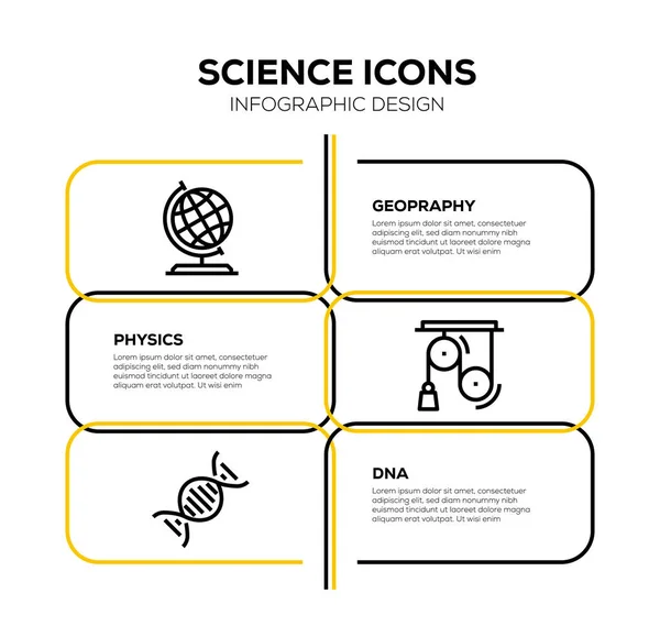 Conjunto Iconos Ciencia Ilustración —  Fotos de Stock
