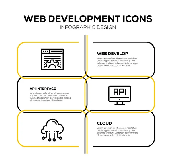 Set Icone Sviluppo Web — Foto Stock