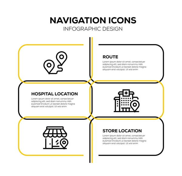 Navegación Icon Set Ilustración — Foto de Stock